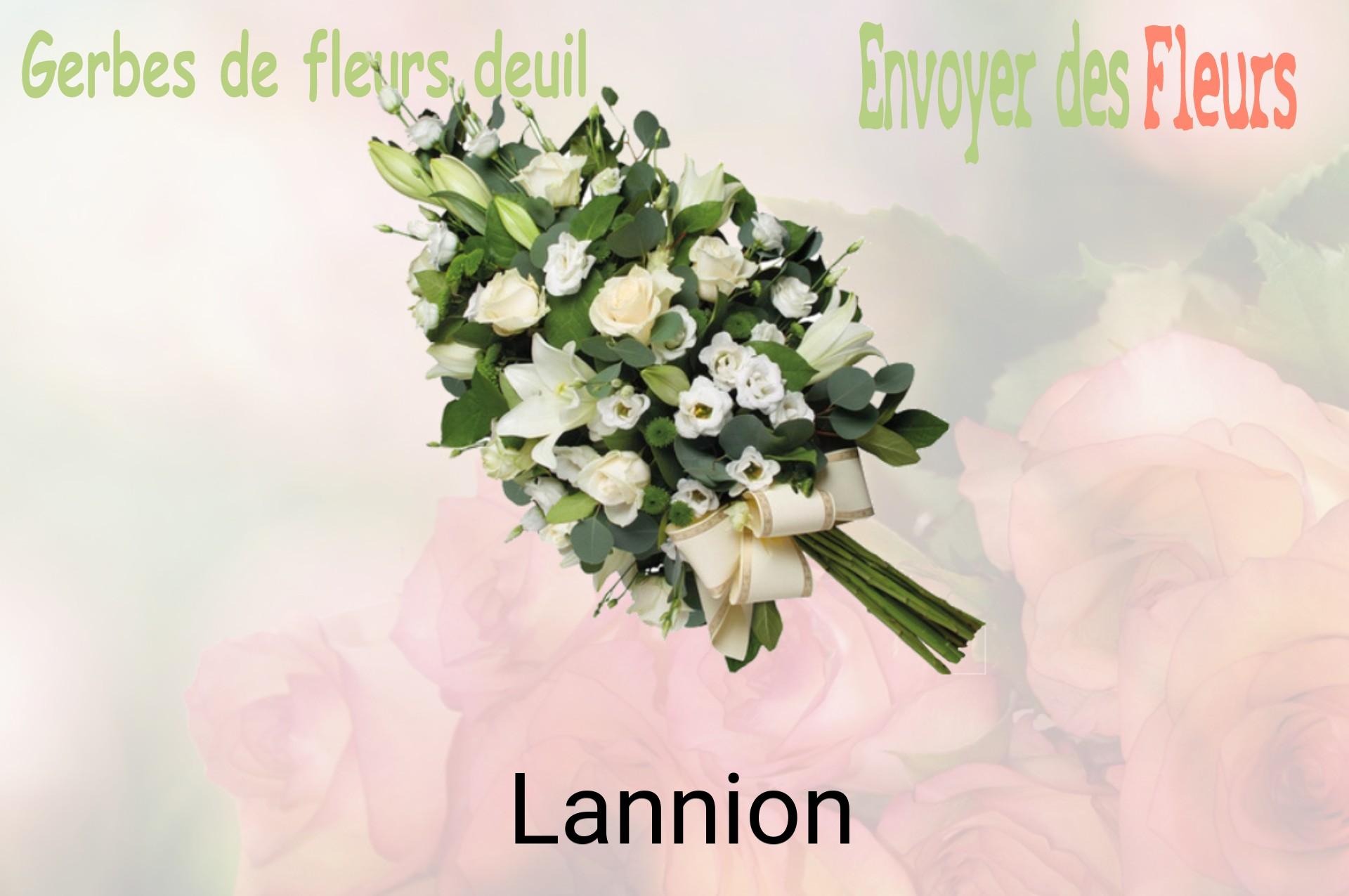 Gerbe de fleurs de deuil livrée à Lannion